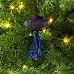 5.5" Christmas Fabric Metallic Space Ship Ornament - Wondershopâ˘