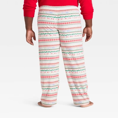 Men's "Let It Snow" Fair Isle Microfleece Holiday Matching Family Pajama Pants - Wondershop™ Cream 3 Men's "Let It Snow" Fair Isle Microfleece Holiday Matching Family Pajama Pants - Wondershop™ Cream