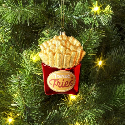 5.15" Christmas Glass French Fries Ornament - Wondershop™ 3 5.15" Christmas Glass French Fries Ornament - Wondershop™