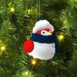 Christmas Featherly Friends Ornament Plaid Scarf - Wondershopâ˘