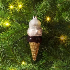 4" Christmas Glass Ice Cream Ornament - Wondershopâ˘