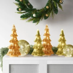 12" Christmas Mercury Lit Glass Tiered Classic Tree Decor - Wondershopâ˘