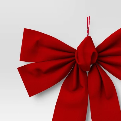 Velvet Christmas Decorative Bow Red - Wondershop™ 4 Velvet Christmas Decorative Bow Red - Wondershop™ - Image 2