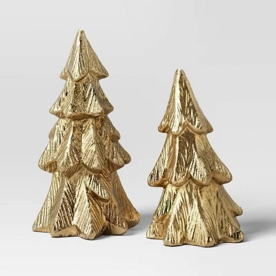 8pk Christmas Poly Animals/Trees/People Decor Set Gold - Wondershop™ 3 8pk Christmas Poly Animals/Trees/People Decor Set Gold - Wondershop™ - Image 2