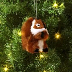 4" Christmas Faux Fur Animals Squirrel Ornament - Wondershopâ˘