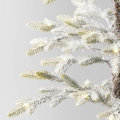 Pre-lit Flocked Balsam Fir Artificial Christmas Tree With Basket Base Warm White LED Lights - Wondershop™ 5 Pre-lit Flocked Balsam Fir Artificial Christmas Tree With Basket Base Warm White LED Lights - Wondershop™ - Image 3