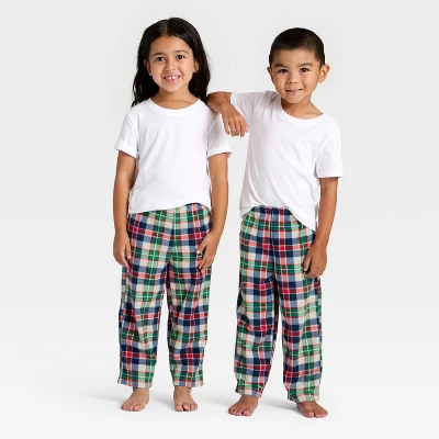 Toddler Plaid Microfleece Holiday Matching Family Pajama Pants - Wondershop™ Cream 6 Toddler Plaid Microfleece Holiday Matching Family Pajama Pants - Wondershop™ Cream - Image 4