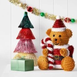 Christmas Tinsel Teddy Bear - Wondershop™