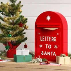 Christmas Metal Red Postbox Decor - Wondershopâ˘