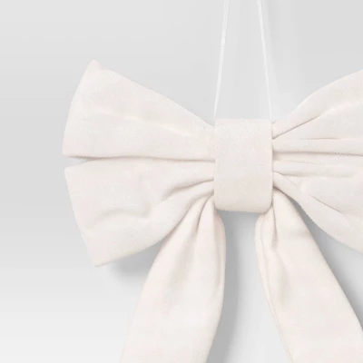 6.5" Christmas Velvet Bow Ornament White - Wondershop™ 4 6.5" Christmas Velvet Bow Ornament White - Wondershop™ - Image 2