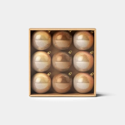 9ct 100mm Christmas Ornament Set Gold/Copper/Bronze - Wondershop™ 4 9ct 100mm Christmas Ornament Set Gold/Copper/Bronze - Wondershop™ - Image 2