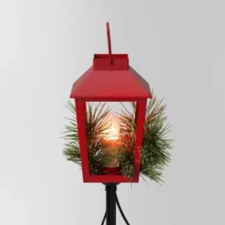 3pc Incandescent Red Metal Lantern With Greenery Christmas Novelty Path Light Clear - Wondershop™: UL Listed, Festive Outdoor Decor -Christmas Supply Store GUEST 1eeda0b6 e533 4d14 a391 2b4ac44f3d5e
