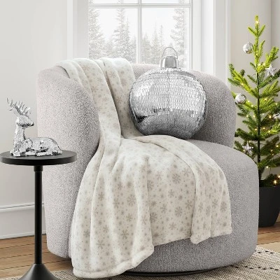 11"x13" Christmas 3D Disco Ball Shape Pillow With Silver Sequins - Wondershop™ 3 11"x13" Christmas 3D Disco Ball Shape Pillow With Silver Sequins - Wondershop™