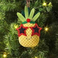 5" Christmas Fabric Pineapple Fruit Ornament - Wondershopâ˘