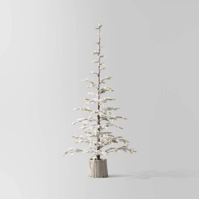 Pre-lit Flocked Balsam Fir Artificial Christmas Tree With Basket Base Warm White LED Lights - Wondershop™ 9 Pre-lit Flocked Balsam Fir Artificial Christmas Tree With Basket Base Warm White LED Lights - Wondershop™ - Image 7