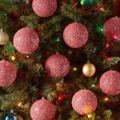 9pc Tinsel Ball Christmas Tree Ornament Set - Wondershopâ˘