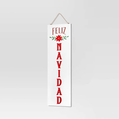Reversible 'Felices Fiestas' To 'Feliz Navidad' Wood Christmas Wall Décor Dark Red/White - Wondershop™ 5 Reversible 'Felices Fiestas' To 'Feliz Navidad' Wood Christmas Wall Décor Dark Red/White - Wondershop™ - Image 3