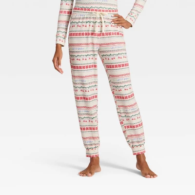 Women's "Let It Snow" Fair Isle Cozy Knit Holiday Matching Family Pajama Pants - Wondershop™ Cream 6 Women's "Let It Snow" Fair Isle Cozy Knit Holiday Matching Family Pajama Pants - Wondershop™ Cream - Image 4