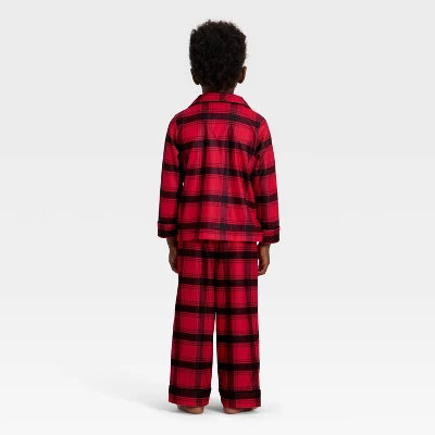 Toddler Plaid Long Sleeve Shirt And Pants Holiday Matching Family Pajama Set - Wondershop™ Red/Black 3 Toddler Plaid Long Sleeve Shirt And Pants Holiday Matching Family Pajama Set - Wondershop™ Red/Black