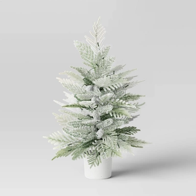 3' Pre-Lit Potted Flocked And Glittered Norfolk Artificial Christmas Tree - Wondershop™ 4 3' Pre-Lit Potted Flocked And Glittered Norfolk Artificial Christmas Tree - Wondershop™ - Image 2