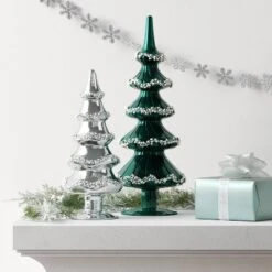 9.13' Christmas Glass Tree Silver - Wondershop™