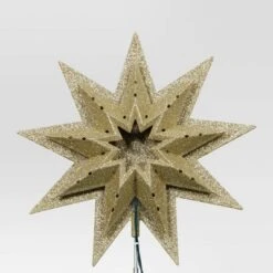 12" Lit-Plastic Gold Glitter Starburst Clear Incandescent Lights Christmas Tree Topper - Wondershop™ -Christmas Supply Store GUEST 3e700198 ec69 45ed bc47 fc314fc911da