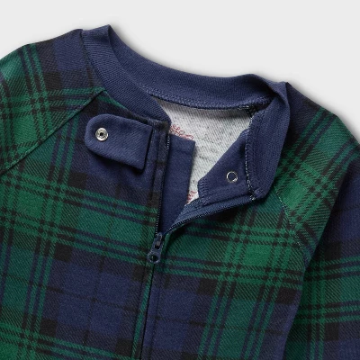 Baby Plaid Ribbed Holiday Matching Family Footed Pajamas - Wondershop™ Green 4 Baby Plaid Ribbed Holiday Matching Family Footed Pajamas - Wondershop™ Green - Image 2