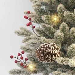 3.5' Pre-Lit Potted Flocked Balsam Artificial Christmas Tree With Berries And Pine Cones - Wondershop™ -Christmas Supply Store GUEST 42e75aed af8e 414b a76d 7640a3783217
