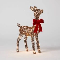 LED Faux Rattan Fawn With Red Bow Christmas Novelty Sculpture Light - Wondershop™ -Christmas Supply Store GUEST 452f3118 833b 449c 8777 afc91f3b2845