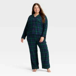 Women's Plaid Flannel Long Sleeve Shirt And Pants Holiday Matching Family Pajama Set - Wondershop™ Navy Blue -Christmas Supply Store GUEST 461cf299 f9d7 43b2 9e71 de216c6079d3
