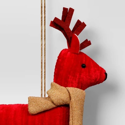 Christmas Fabric Deer Ornament Red - Wondershop™ 4 Christmas Fabric Deer Ornament Red - Wondershop™ - Image 2