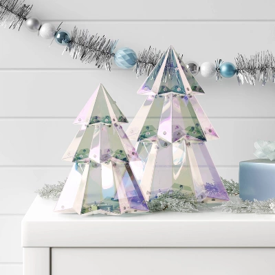 9.6" Christmas Lit Iridescent Tree Decor - Wondershop™ 3 9.6" Christmas Lit Iridescent Tree Decor - Wondershop™
