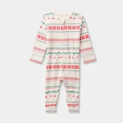 Baby "Let It Snow" Fair Isle Cozy Knit Holiday Matching Family Pajama Union Suit - Wondershop™ Cream -Christmas Supply Store GUEST 57a16be1 7af6 4dd7 bc33 acd030cdb0db