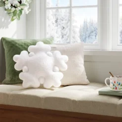 17" Christmas Snowflake Shaped Pillow - Wondershopâ˘