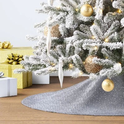 48" Sequined Fabric Christmas Tree Skirt Silver - Wondershop™ 3 48" Sequined Fabric Christmas Tree Skirt Silver - Wondershop™