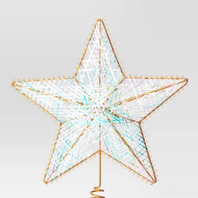 11" Unlit Gold Metal Iridescent Wrap 5 Point Star Double Sided Christmas Tree Topper - Wondershop™ 4 11" Unlit Gold Metal Iridescent Wrap 5 Point Star Double Sided Christmas Tree Topper - Wondershop™ - Image 2