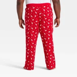 Men's Santa Print Ribbed Holiday Matching Family Pajama Pants - Wondershop⢠Red