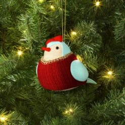 Christmas Featherly Friends Ornament Red Bow - Wondershopâ˘