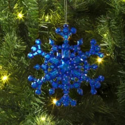 5" Christmas Blue Plastic Snowflake Ornament - Wondershopâ˘