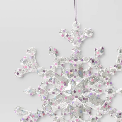 5" Christmas Iridescent Plastic Snowflake Ornament - Wondershop™ 4 5" Christmas Iridescent Plastic Snowflake Ornament - Wondershop™ - Image 2