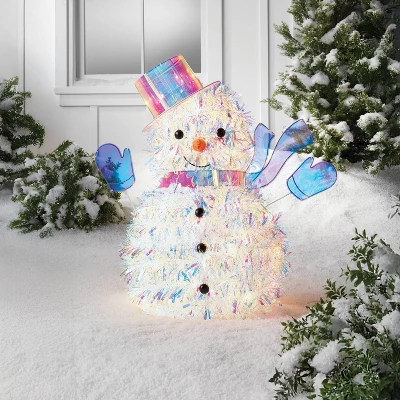 LED Tinsel Snowman Christmas Novelty Sculpture Light With Clear Color Light Bulb - Wondershop™ 3 LED Tinsel Snowman Christmas Novelty Sculpture Light With Clear Color Light Bulb - Wondershop™