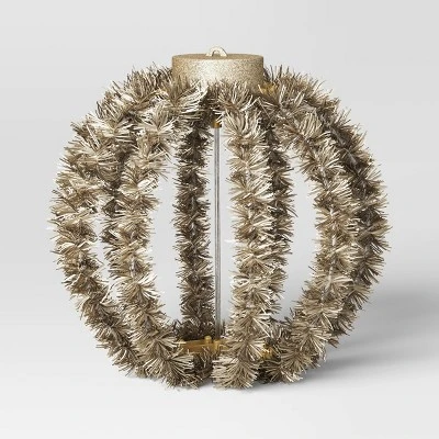 LED Christmas Hanging Tinsel Sphere With Warm White Lights - Wondershop™ 4 LED Christmas Hanging Tinsel Sphere With Warm White Lights - Wondershop™ - Image 2