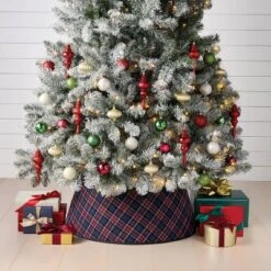 Christmas Roll Up Plaid Tree Collar Blue - Wondershopâ˘