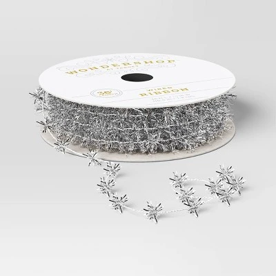 36' Christmas Tinsel Ribbon Silver - Wondershop™ 4 36' Christmas Tinsel Ribbon Silver - Wondershop™ - Image 2
