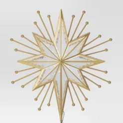 14.5" Lit-Led Gold Starburst Painted Gold Beads Warm White Lights Christmas Tree Topper - Wondershop™ -Christmas Supply Store GUEST 72eabfa4 95a9 4bc2 bc16 2d09b95e0a90