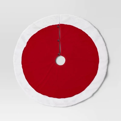 Christmas Plush With Fur Trim Tree Skirt Red And White - Wondershop™ 5 Christmas Plush With Fur Trim Tree Skirt Red And White - Wondershop™ - Image 3