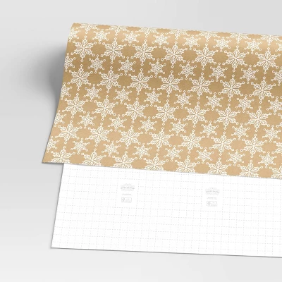 40" 125 Sq Ft Christmas Roll Wrap White Flakes On Brown Kraft - Wondershop™ 4 40" 125 Sq Ft Christmas Roll Wrap White Flakes On Brown Kraft - Wondershop™ - Image 2