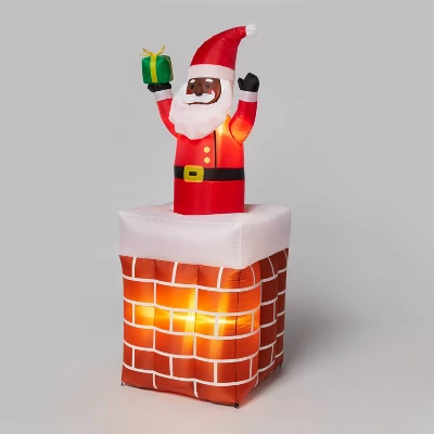 6' LED Animated Santa In Chimney Christmas Inflatable Decoration Red - Wondershop™: Festive Outdoor Display With Lights 4 6' LED Animated Santa In Chimney Christmas Inflatable Decoration Red - Wondershop™: Festive Outdoor Display With Lights - Image 2
