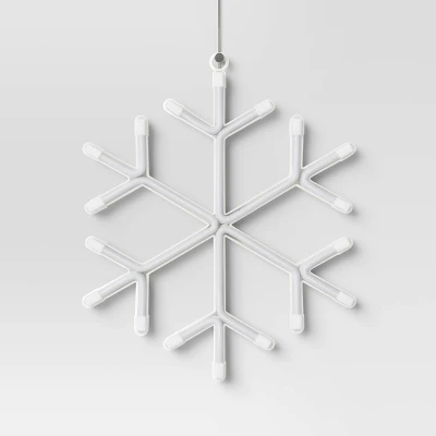 LED Battery Operated Christmas Neon Snowflake Hangable Sign Blue - Wondershop™ 4 LED Battery Operated Christmas Neon Snowflake Hangable Sign Blue - Wondershop™ - Image 2