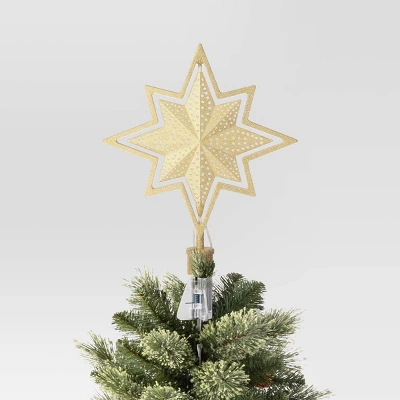 Christmas Lit Auto Rotating Star 8 Point Gold Tree Topper - Wondershop™ 4 Christmas Lit Auto Rotating Star 8 Point Gold Tree Topper - Wondershop™ - Image 2